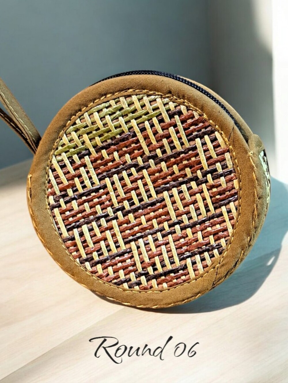 Handwoven Rattan Coin Purse - Round - Picture 7 of 10